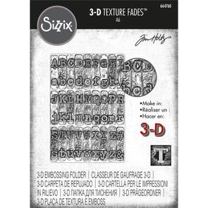 Sizzix  3D Texture Fades Embossing Folder By Tim Holtz Typewriter
