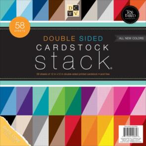 DCWV Double-Sided Cardstock Stack 12"X12" 58/Pkg - Textured, White Core