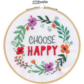 Dimensions Choose Happy Stitched In Thread