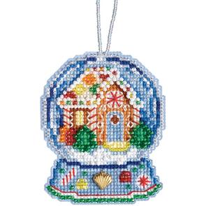 Mill Hill Cross Stitch Ornament Kit - Gingerbread House Snow Globe