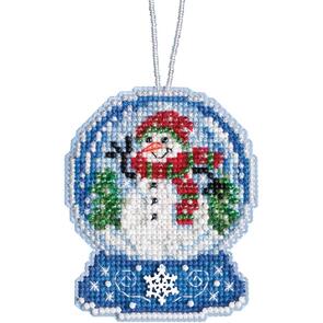 Mill Hill Cross Stitch Ornament Kit - Snowman Snow Globe
