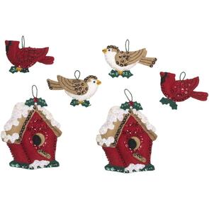 Bucilla  Felt Ornaments Applique Kit Set Of 6 - Christmas Birds