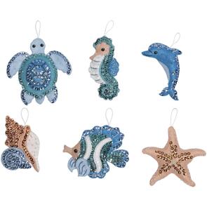 Bucilla Ornaments Applique Kit Set Of 6 - Under the Sea