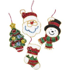 Bucilla  Felt Ornaments Applique Kit Set Of 4 - Glitz Santa
