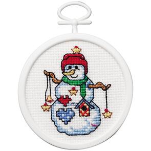 Janlynn Mini Counted Cross Stitch Kit 2.5" - Starry Snowman