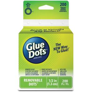 Glue Dots Clear Dot Roll - Removable .5" 200/Pkg