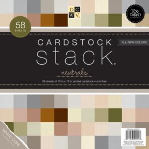DCWV Single-Sided Cardstock Stack 12"X12" 58/Pkg - Neutrals White Core