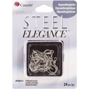 Cousin Stainless Steel Elegance Beads & Findings - Fishhook Earwires 24/Pkg