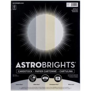 Neenah Metallic Cardstock 8.5"X11" 24/Pkg - Astrobrights, 4 Colors/6 Each