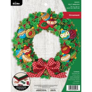 Bucilla  Felt Wreath Applique Kit 17" Round - Ornament