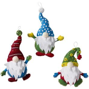 Bucilla Felt Ornaments Applique Kit Set Of 6 - Christmas Gnomes