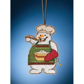 Mill Hill Cross Stitch Ornament Kit - Cooking Snowman