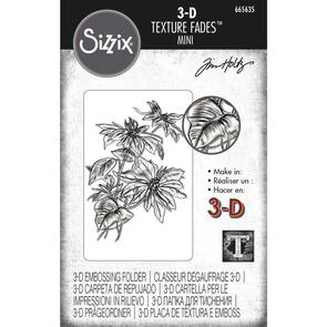 Sizzix Tim Holtz 3-D Texture Fades Embossing Folder - Mini Poinsettia