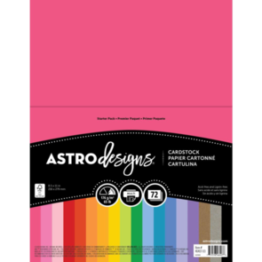 Neenah Astrodesigns Cardstock Pack 8.5"X11" 72/Pkg - 18 Bold & Vivid Colors