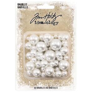 Idea-Ology Tim Holtz Pearl Baubles .313" To .75" 60/Pkg