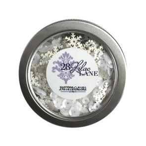28 Lilac Lane Tin W/Sequins 20g - Blizzard Snowflake