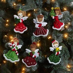 Bucilla Felt Ornaments Applique Kit Set Of 6 - Christmas Angels