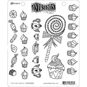 Ranger Ink  Dylusions Cling Stamp Collection - Tea Time Treats