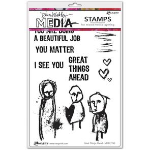 Ranger Ink  Dina Wakley Media Cling Stamps 6"X9" - Great Things Ahead