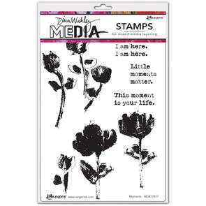 Ranger Ink  Dina Wakley Media Cling Stamps 6"X9" - Moments