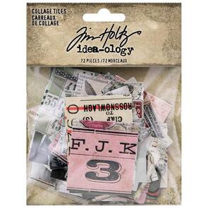 Idea-Ology Tim Holtz Collage Tiles 72/Pkg