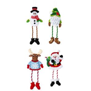 Bucilla Felt Ornaments Applique Kit Set Of 4 - Dangling Leg Friends