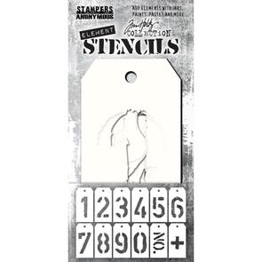 Stampers Anonymous Tim Holtz Element Stencils 12/Pkg - Freight (Numbers)