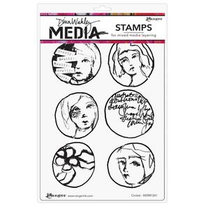 Ranger Ink Dina Wakley Media Cling Stamps 6"X9" - Cricled