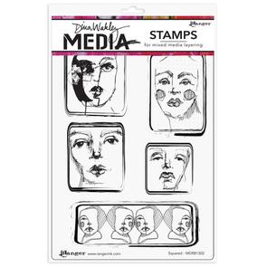 Ranger Ink Dina Wakley Media Cling Stamps 6"X9" - Squared