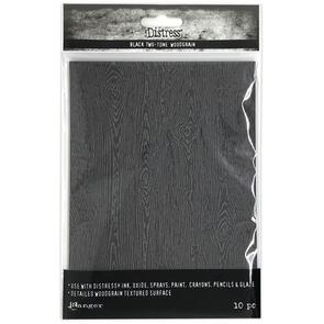 Ranger Ink Distress Woodgrain Cardstock 5"X7" 10/Pkg - Black
