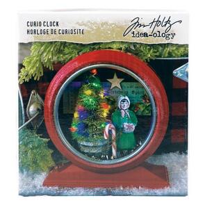 Idea-Ology Tim Holtz Curio Clock - Glossy Red -Christmas