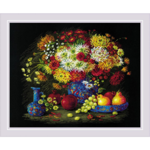 Riolis Still Life With Chrysanthemums - Counted Cross Stitch Kit
