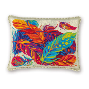 Riolis Feathers - Counted Cross Stitch Cushion Kit