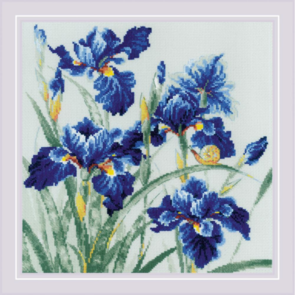 Riolis Blue Irises - Counted Cross Stitch Kit