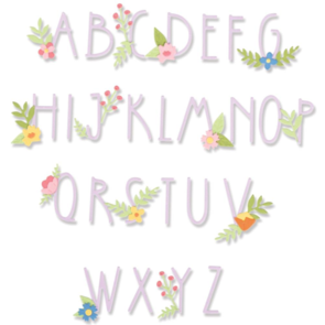 Sizzix Thinlits Dies By Alexis Trimble 66/Pkg - Floral Alphabet