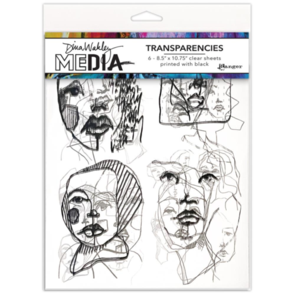 Ranger Ink Dina Wakley Media Transparencies - Abstract Portraits Set 2