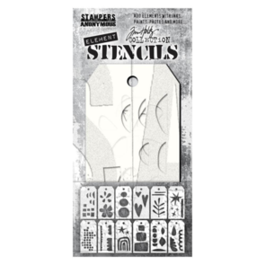 Stampers Anonymous Tim Holtz Element Stencils 12/Pkg - Everyday Art