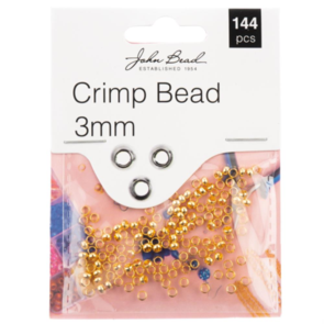 John Bead Crimp Bead 3mm 144/Pkg - Gold