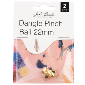 John Bead Dangle Pinch Bail 22mm 2/Pkg Gold
