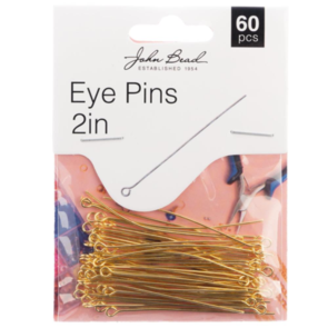 John Bead Eye Pins 2in 20ga (0.032) 60/Pkg - Gold