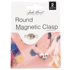 John Bead Round Magnetic Clasp 6x6.5mm 2 Pairs