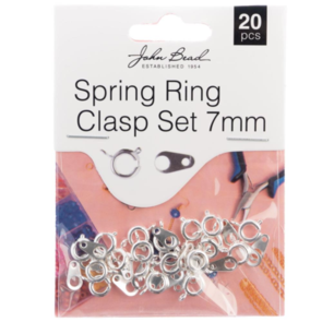 John Bead Spring Ring Set Silver - 7mm 20/Pkg