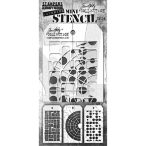 Stampers Anonymous Tim Holtz 3/pk Mini Layering Stencils - Set 59
