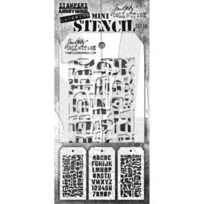 Stampers Anonymous Tim Holtz 3/pk Mini Layering Stencils - Set 58