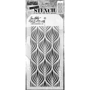 Stampers Anonymous Tim Holtz Layered Stencil  - Deco Feather