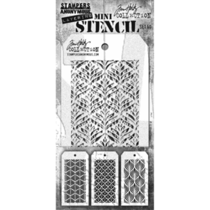Stampers Anonymous Tim Holtz 3/pk Mini Layering Stencils - Set 60
