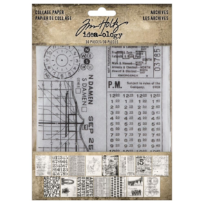 Idea-Ology Tim Holtz - Collage Paper Archives - 30 Pieces