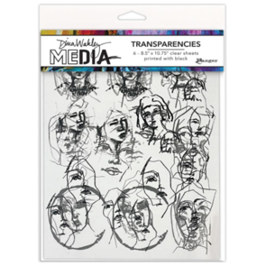 Ranger Ink Dina Wakley MEdia Transparencies 8.5"X10.75" 6/Pkg - Tinies Set 1