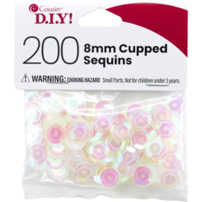 Cousin Cupped Sequins - Crystal Iridescent, 8mm 200/Pkg