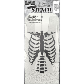 Stampers Anonymous Tim Holtz Layered Stencil 4.125"X8.5" - Bones